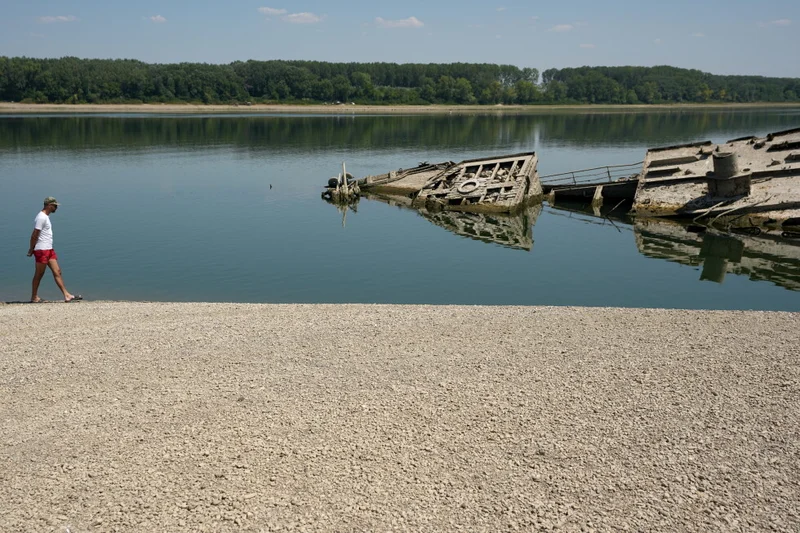 The Danube River’s water is dropping so low that World War II ships are emerging