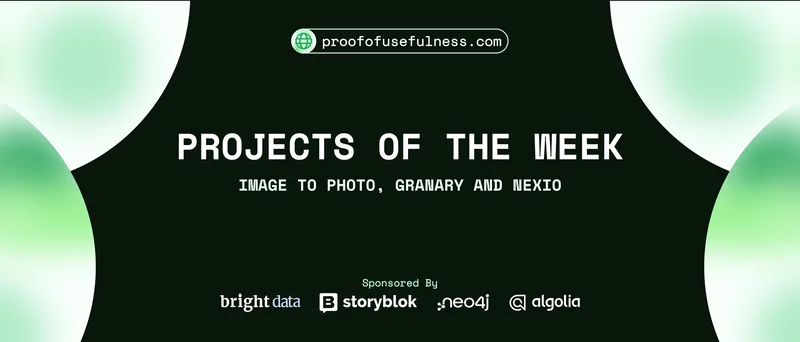 HackerNoon Projects of the Week: Image to Photo, Granary, and Nexio