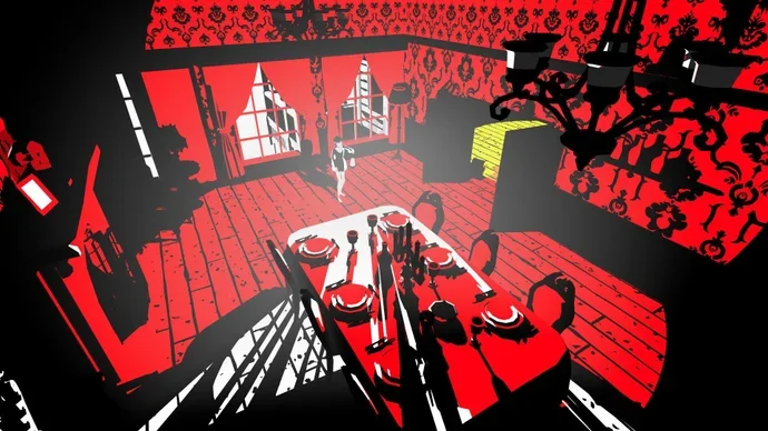 Chromatic aberration is made manifest in NECHROMIA, a high contrast survival horror set in a castle made of something else's memories