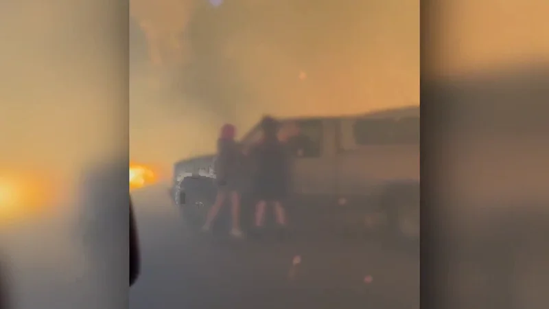 Video captures Faulder residents rescuing their dogs from vehicle surrounded by flames