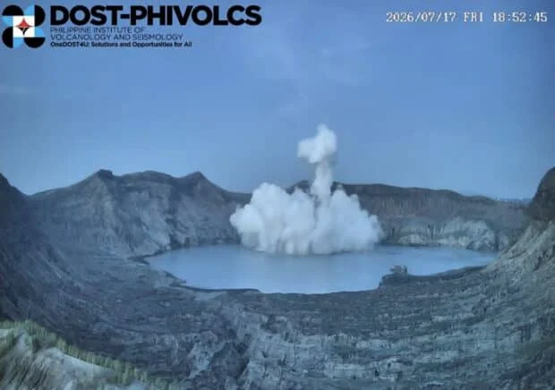 Taal Volcano gas emissions rise to 607 tons, seismic activity eases