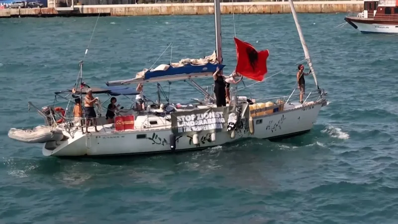 Global Sumud Flotilla joins Albania’s anti-resort protest