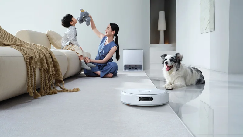 This robot vacuum cleaner comes with dual RGB cameras and a self-cleaning mop