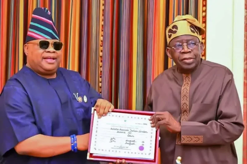 Adeleke meets with Tinubu, presents certificate of return to president