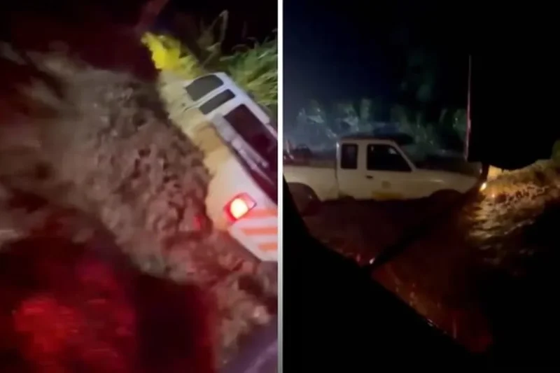 Paramedics rescued after getting caught in hurricane flooding
