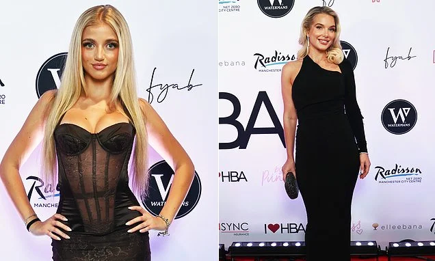 Princess Andre wows in a semi-sheer corset gown while Helen Flanagan brings the glamour in a black dress at the Hair and Beauty Awards