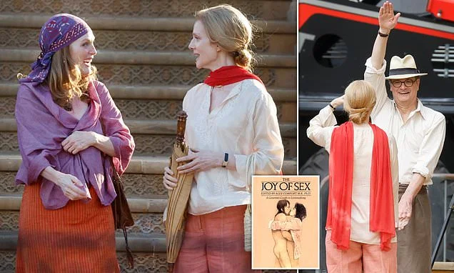 Lust Actually! First images of Colin Firth, Laura Linney and Julianne Moore playing the 'throuple' who inspired bestselling lovemaking manual The Joy of Sex