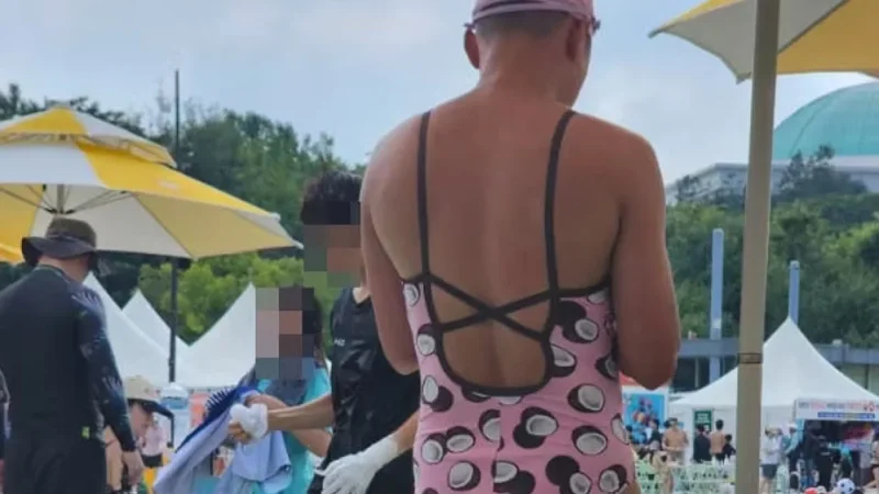 South Korean pool-goer makes waves online in pink swimsuit amid record heatwave